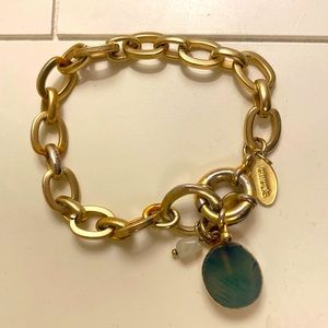 Chico’s Gold Toned Link Bracelet with Charms